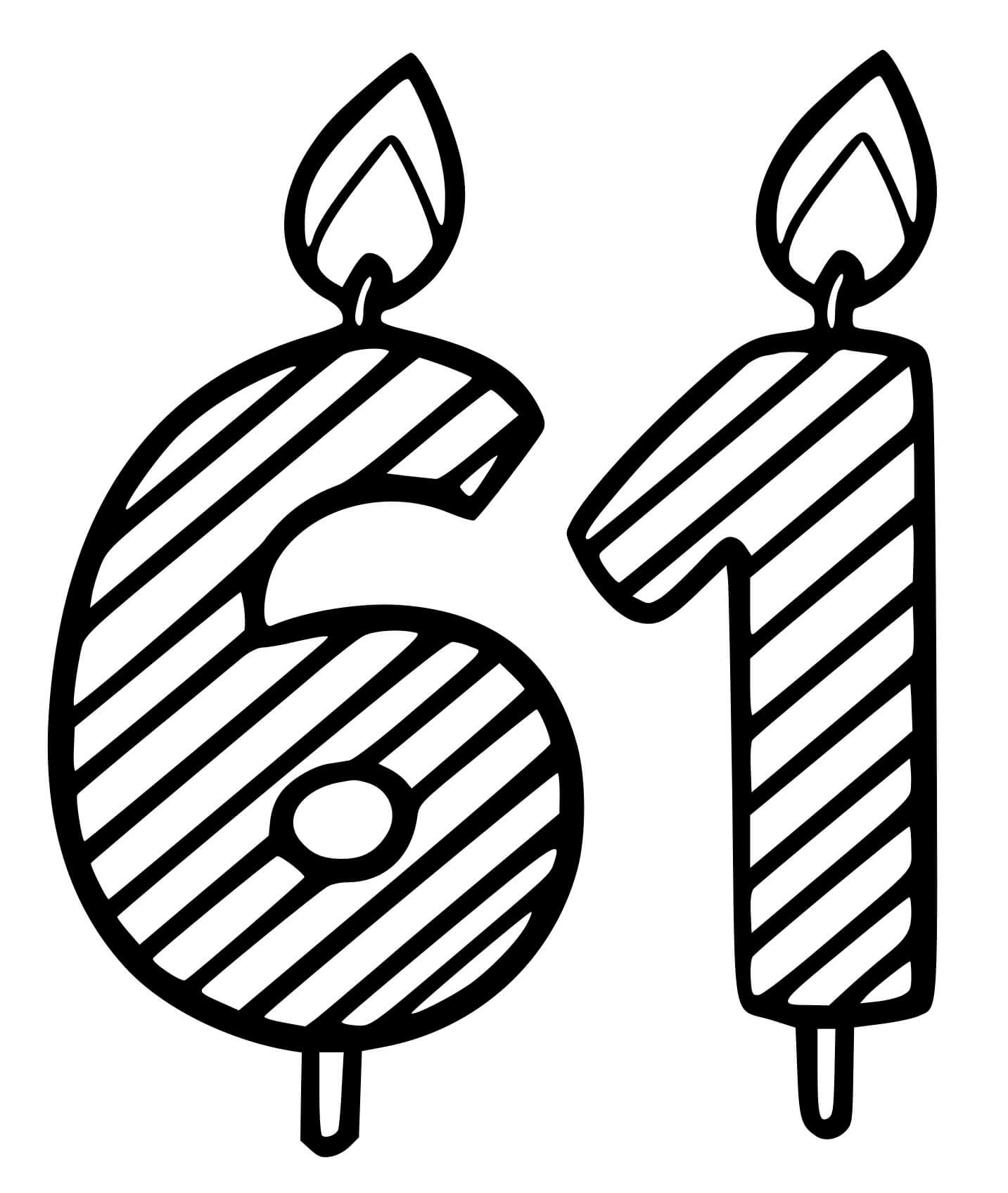 Coloriage 61 Ans - Anniversaire à imprimer