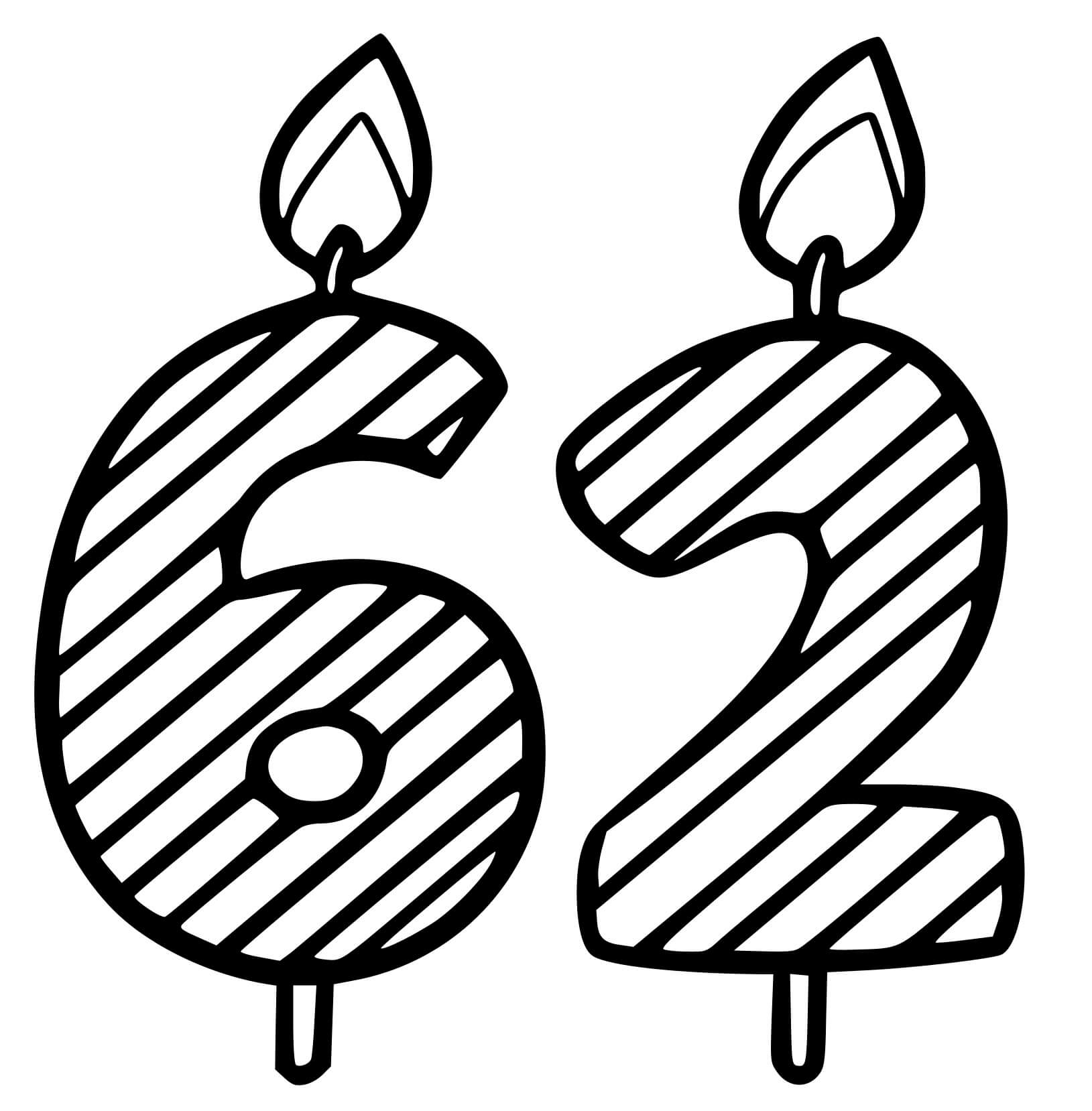 Coloriage 62 Ans - Anniversaire à imprimer