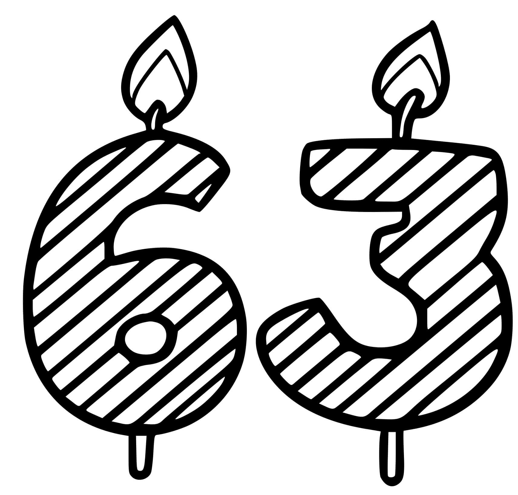 Coloriage 63 Ans - Anniversaire à imprimer