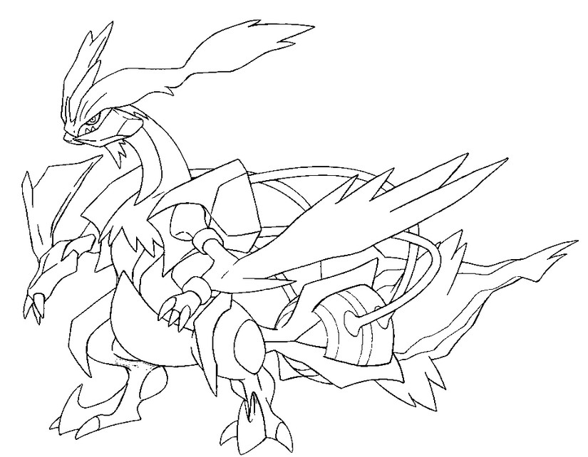 Coloriage 646 kyurem blanc pokemon forme alternative - Pokémon forme alternative à imprimer