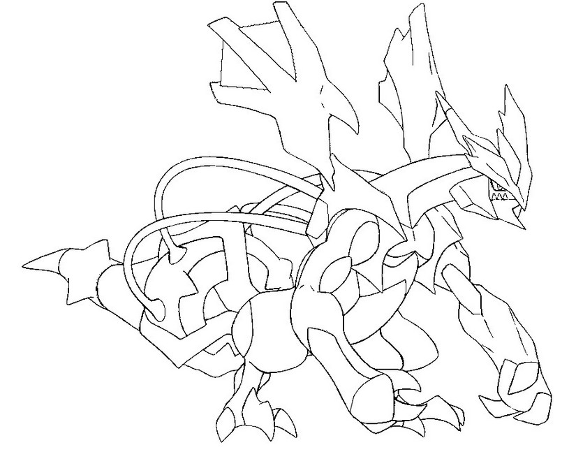Coloriage 646 kyurem noir pokemon forme alternative - Pokémon forme alternative à imprimer