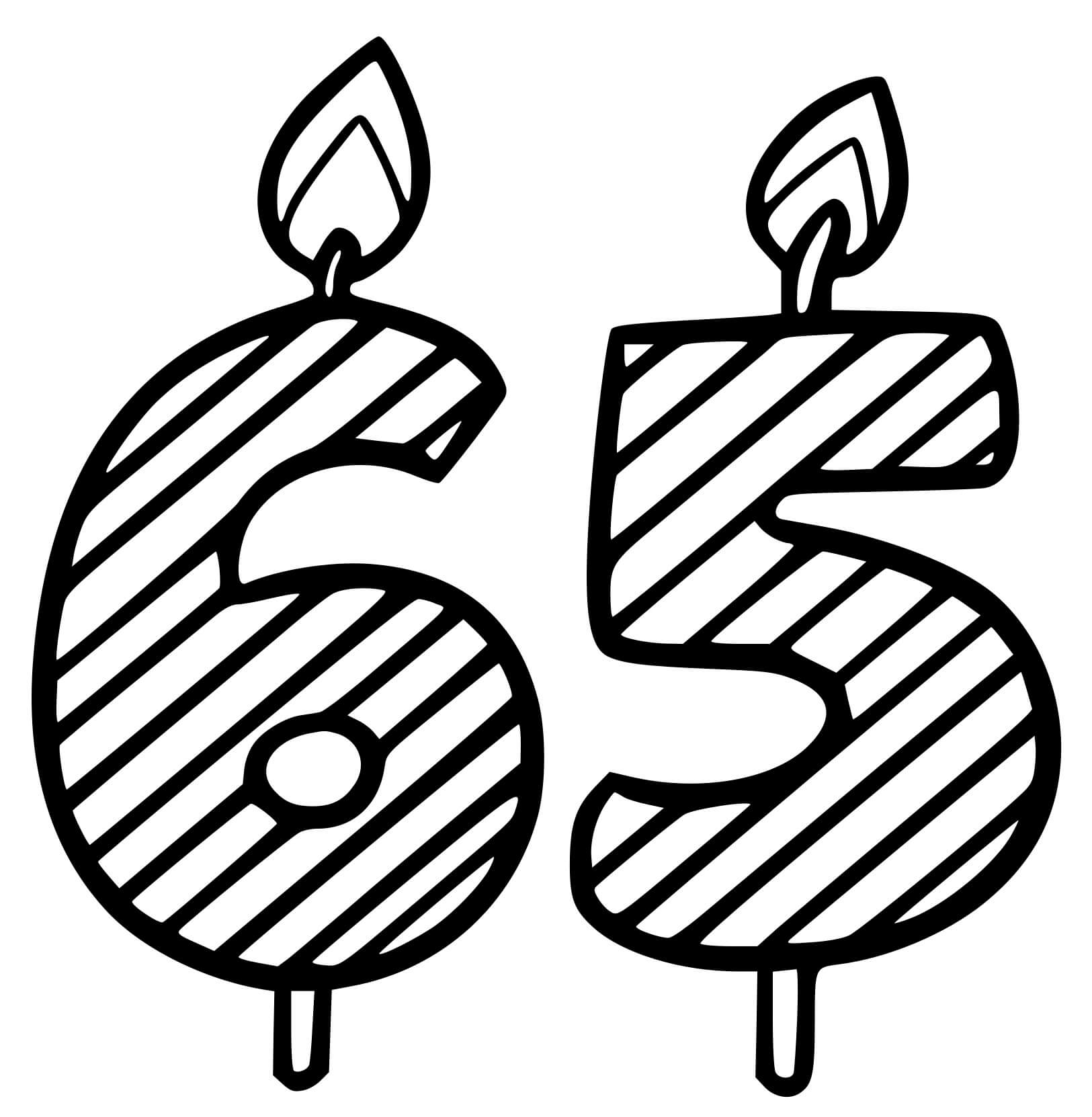 Coloriage 65 Ans - Anniversaire à imprimer