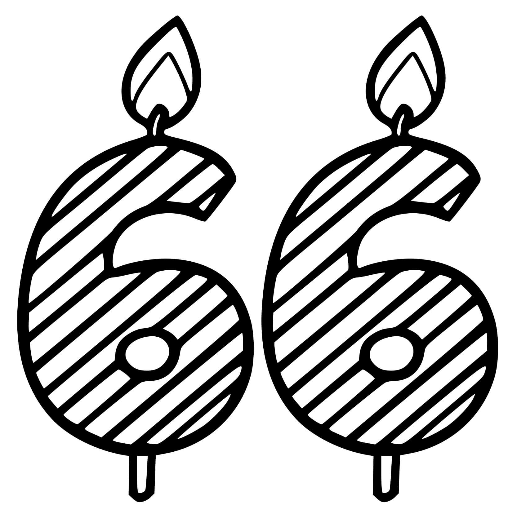 Coloriage 66 Ans - Anniversaire à imprimer