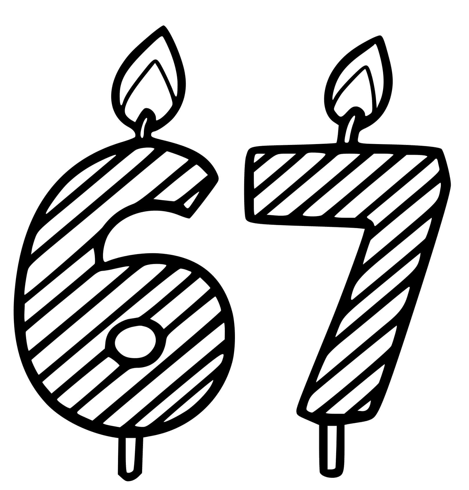 Coloriage 67 Ans - Anniversaire à imprimer