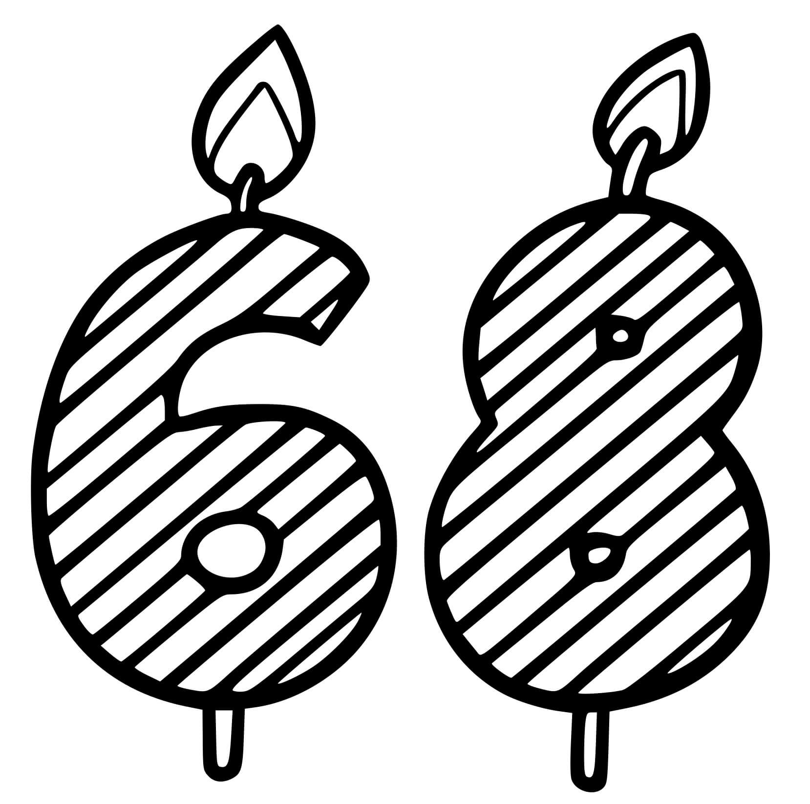 Coloriage 68 Ans - Anniversaire à imprimer