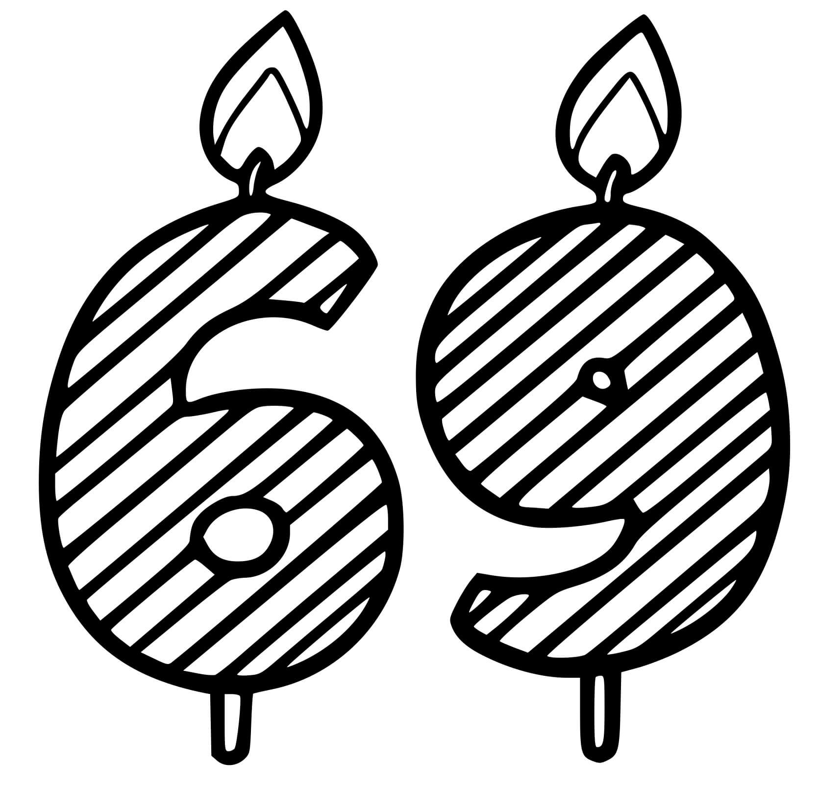 Coloriage 69 Ans - Anniversaire à imprimer