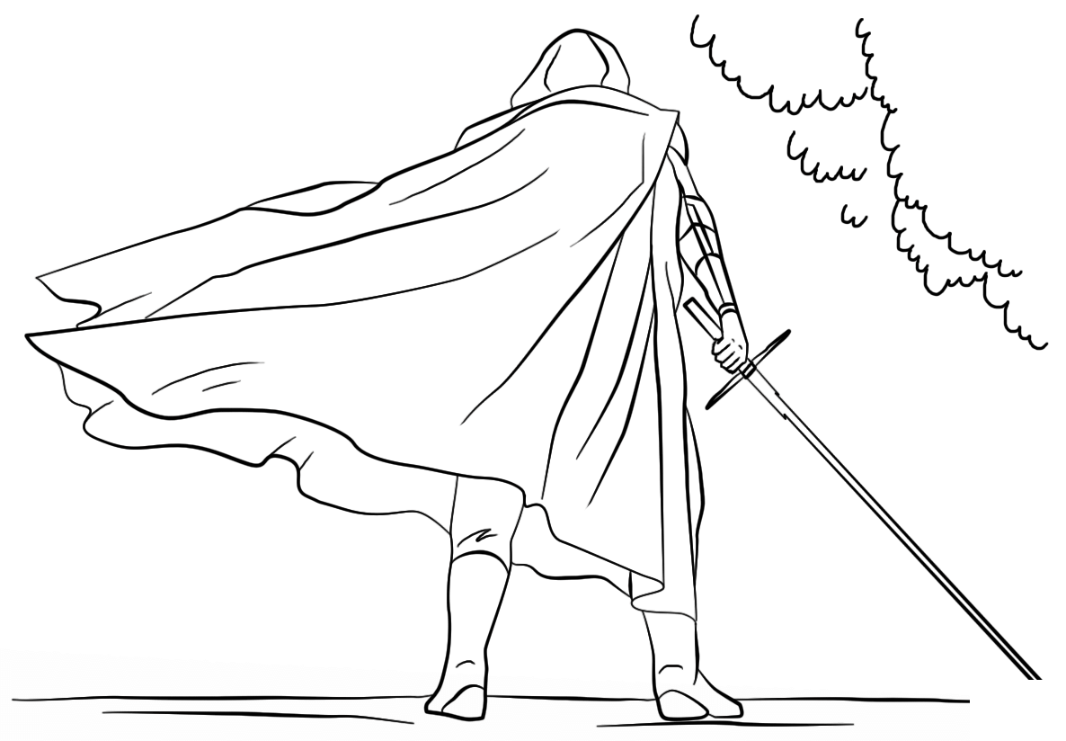 Coloriage Kylo Ren - Star Wars Épisode VII - Star wars à imprimer