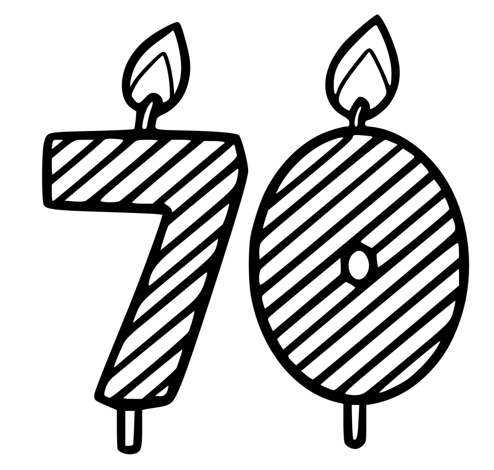 Coloriage 70 Ans - Anniversaire à imprimer