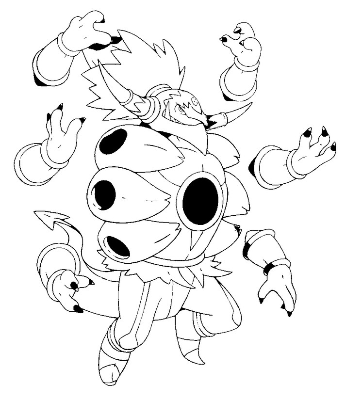 Coloriage 720 hoopa dechaine unbound pokemon forme alternative - Pokémon forme alternative à imprimer