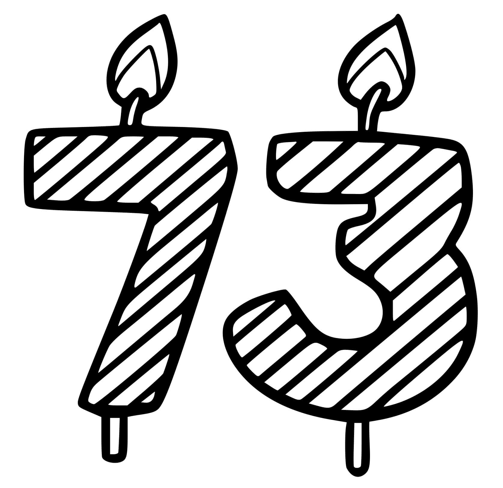 Coloriage 73 Ans - Anniversaire à imprimer