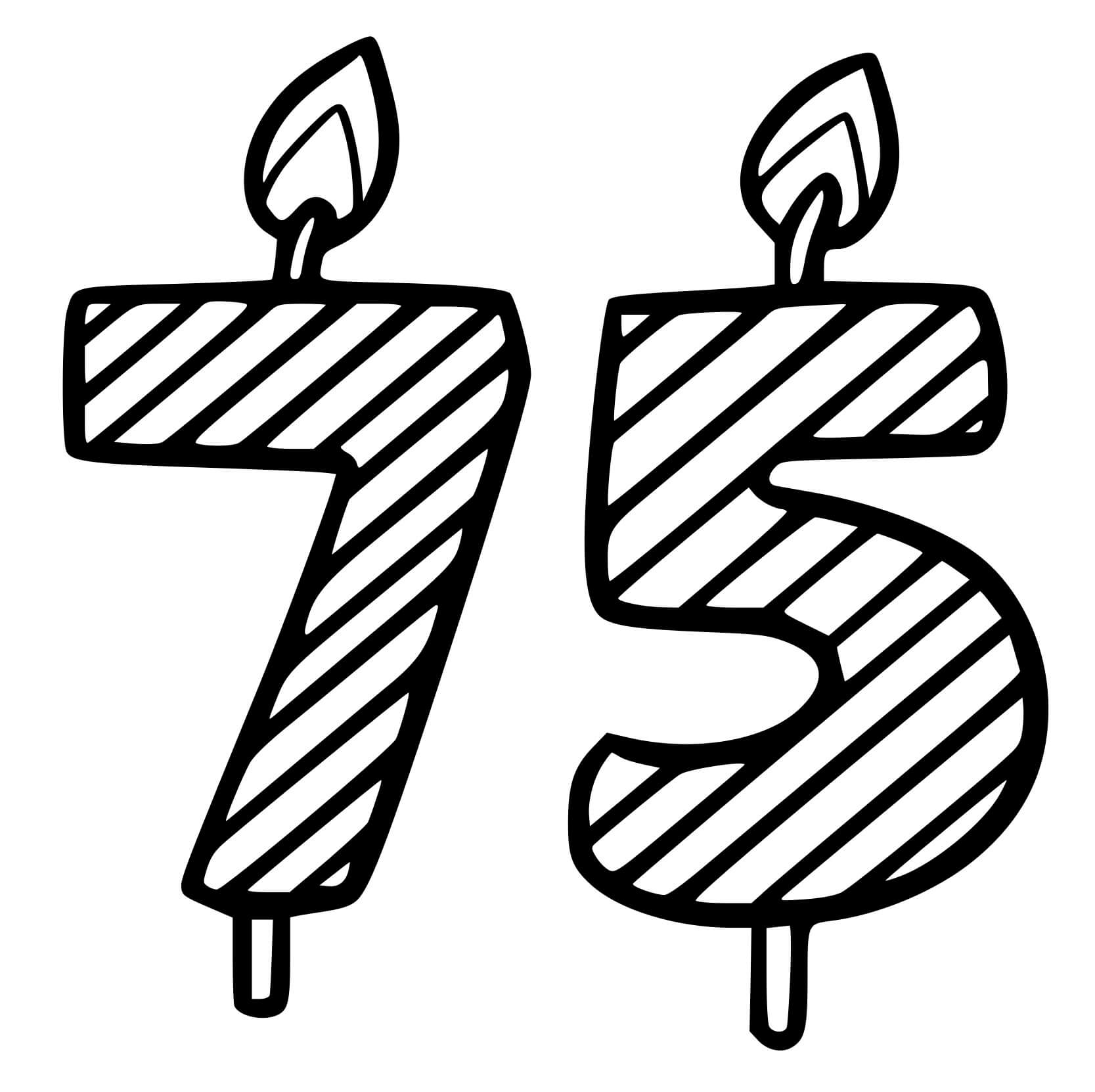 Coloriage 75 Ans - Anniversaire à imprimer