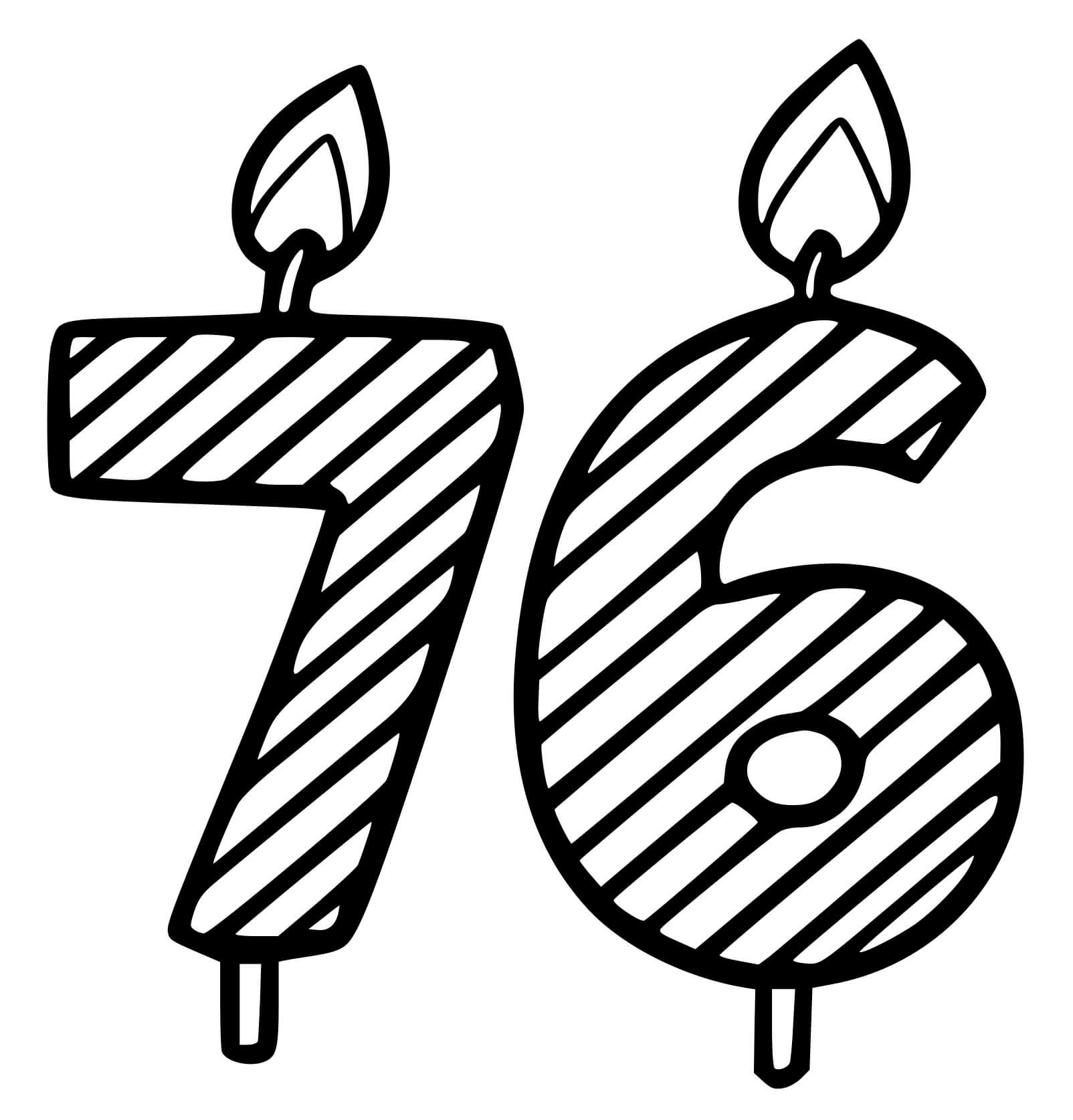 Coloriage 76 Ans - Anniversaire à imprimer