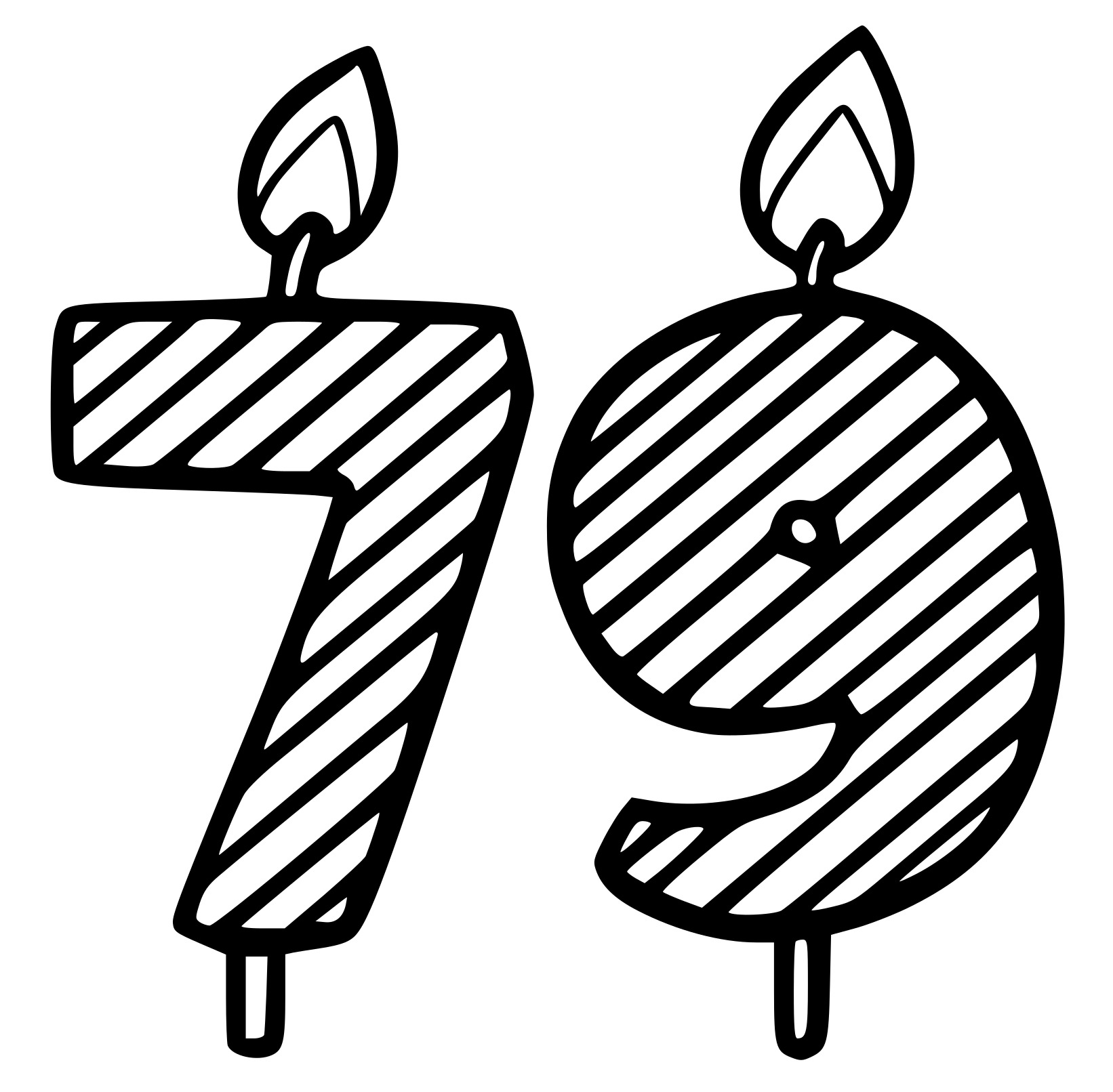 Coloriage 79 Ans - Anniversaire à imprimer
