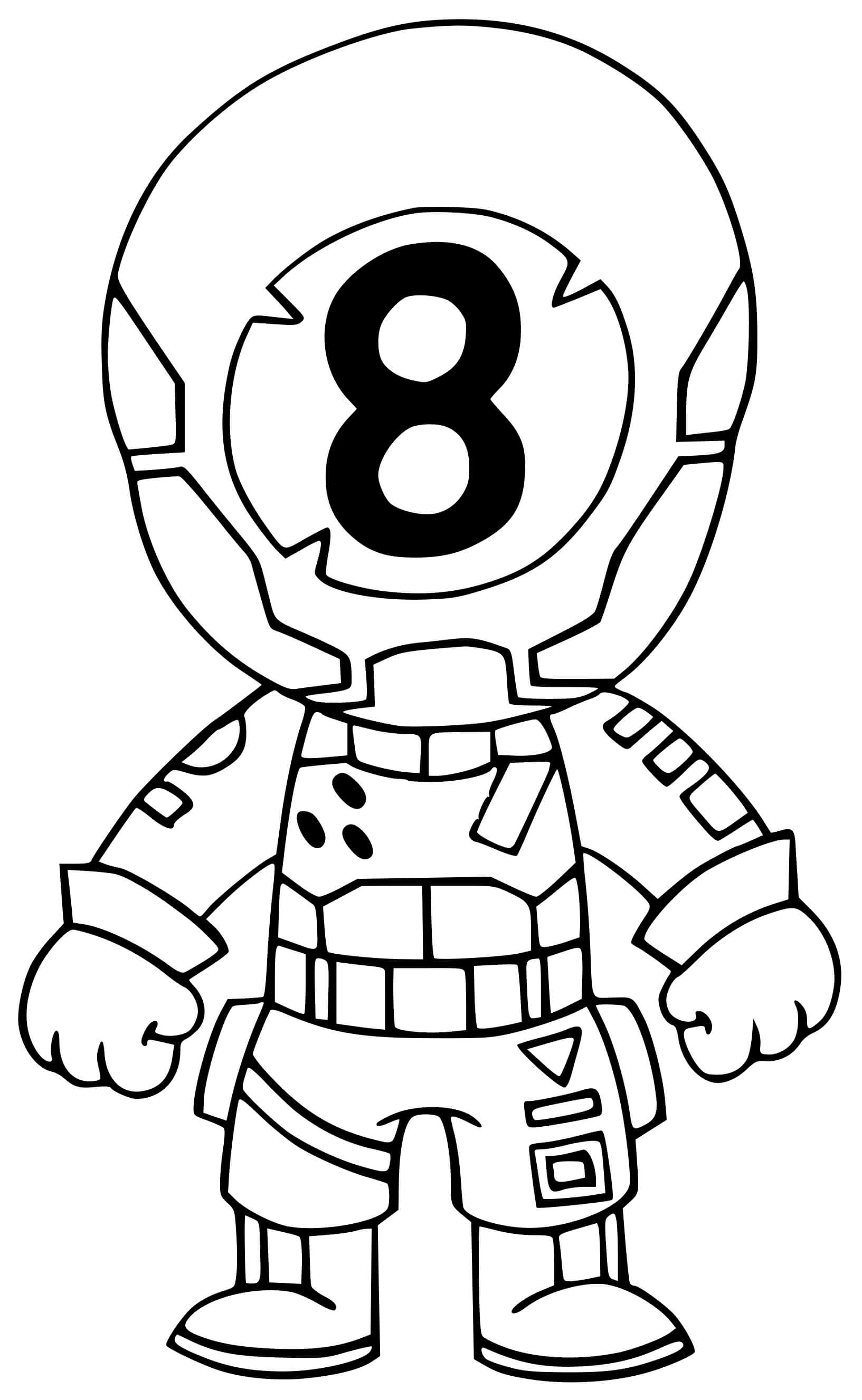 Coloriage 8 Ball - Fortnite à imprimer