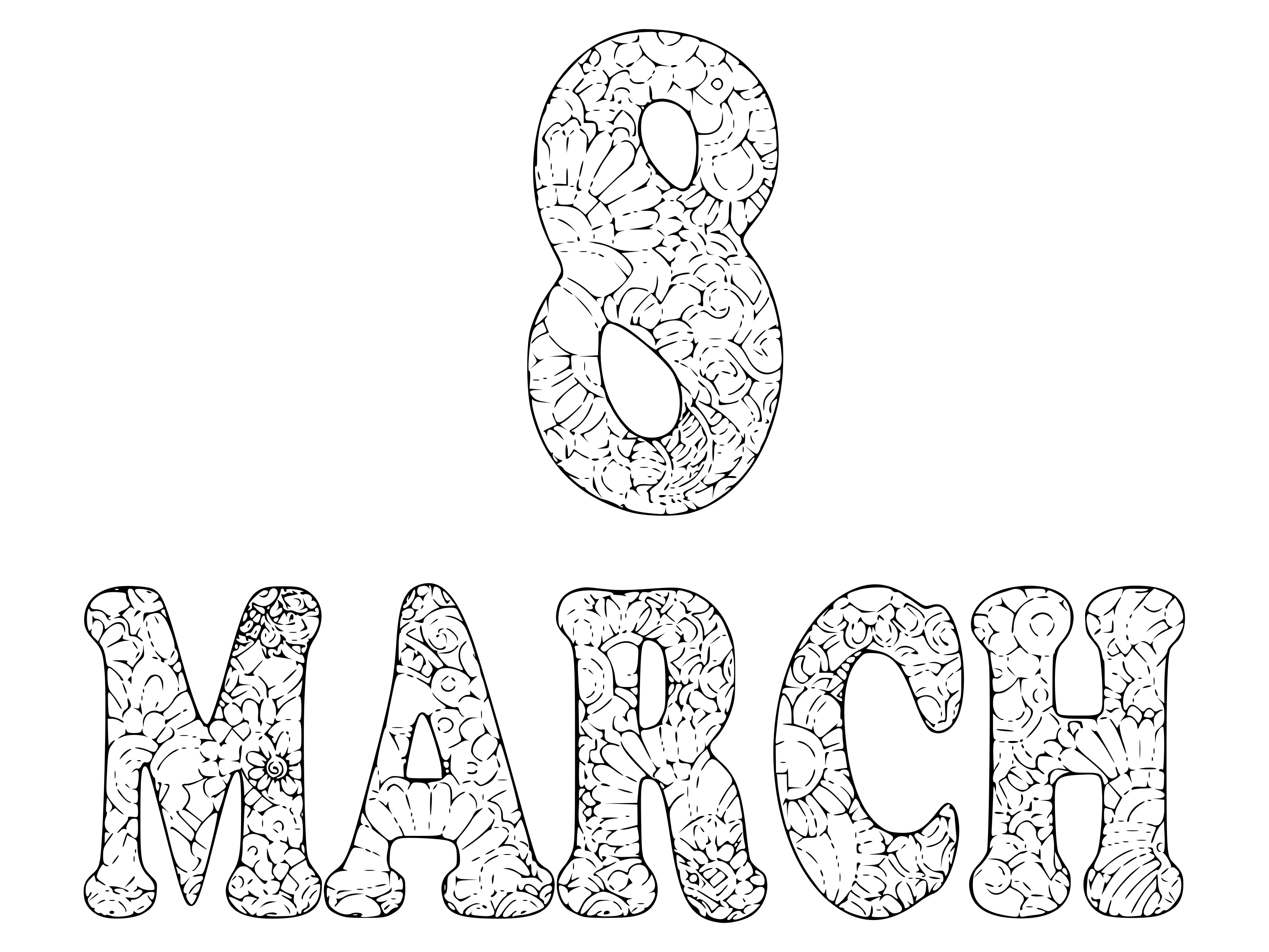 Coloriage Journée de la femme 8 mars