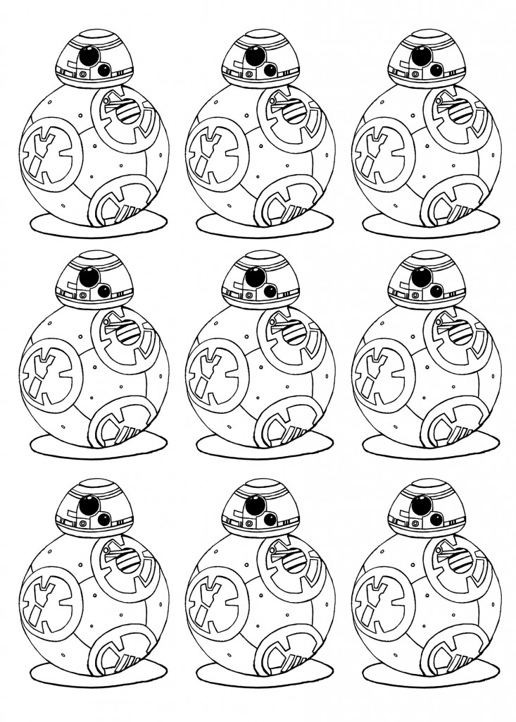 Coloriage 9 Petits Dessins De Bb8 Starwars - Star wars à imprimer