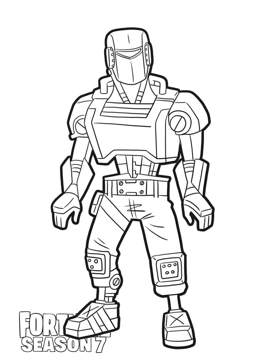 Coloriage A.I.M soldat Fortnite en tenue de combat - Fortnite à imprimer