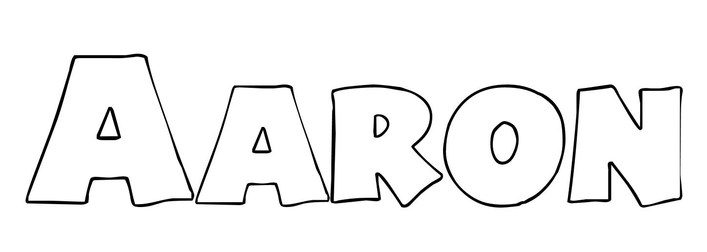 Coloriage Aaron - Prénom à imprimer