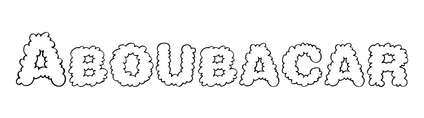 Coloriage Aboubacar - Prénom à imprimer