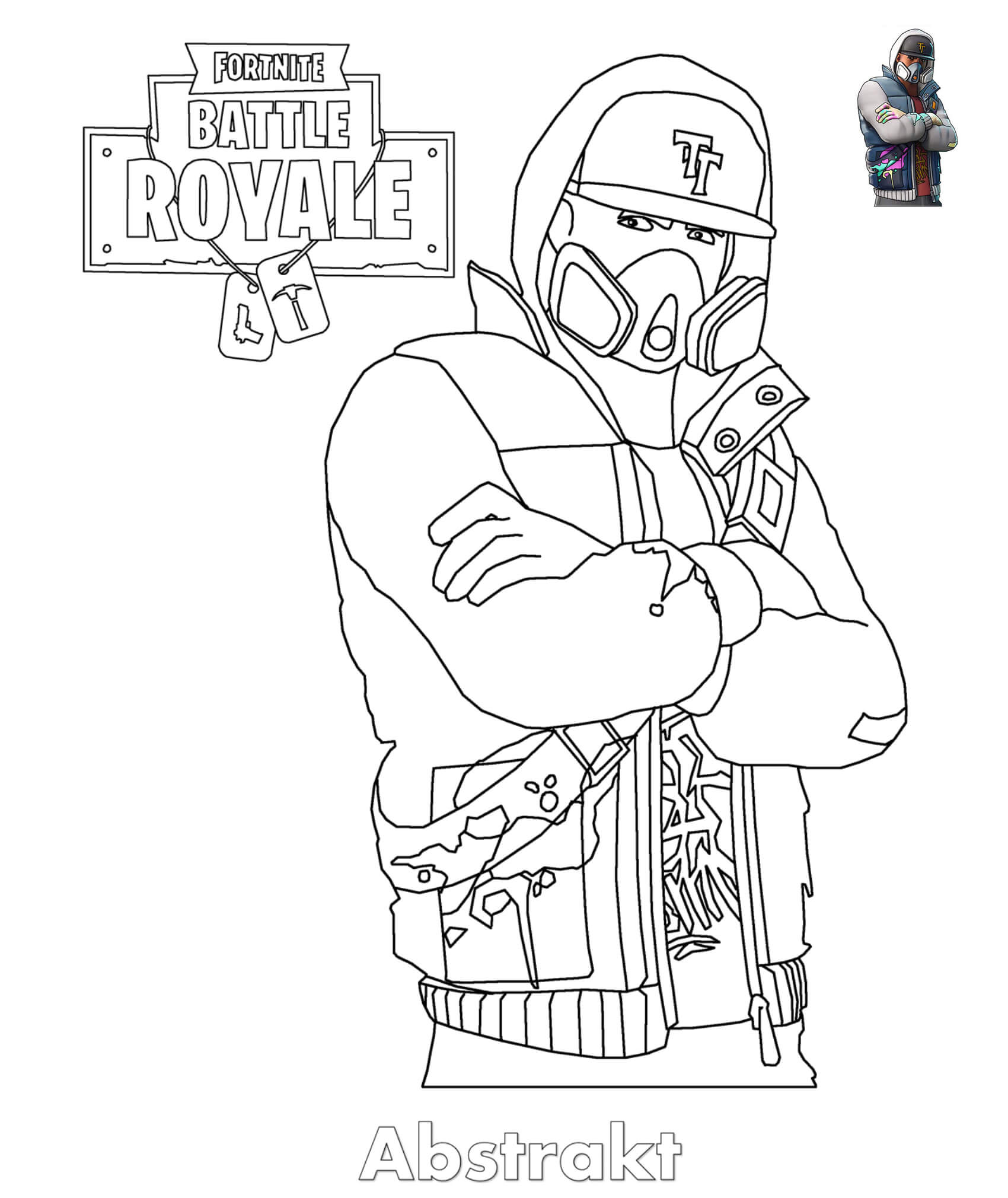 Coloriage Abstrakt Fortnite Skin - Fortnite à imprimer
