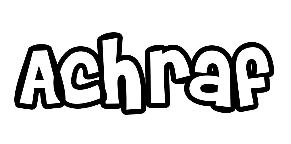 Coloriage Achraf - Prénom à imprimer