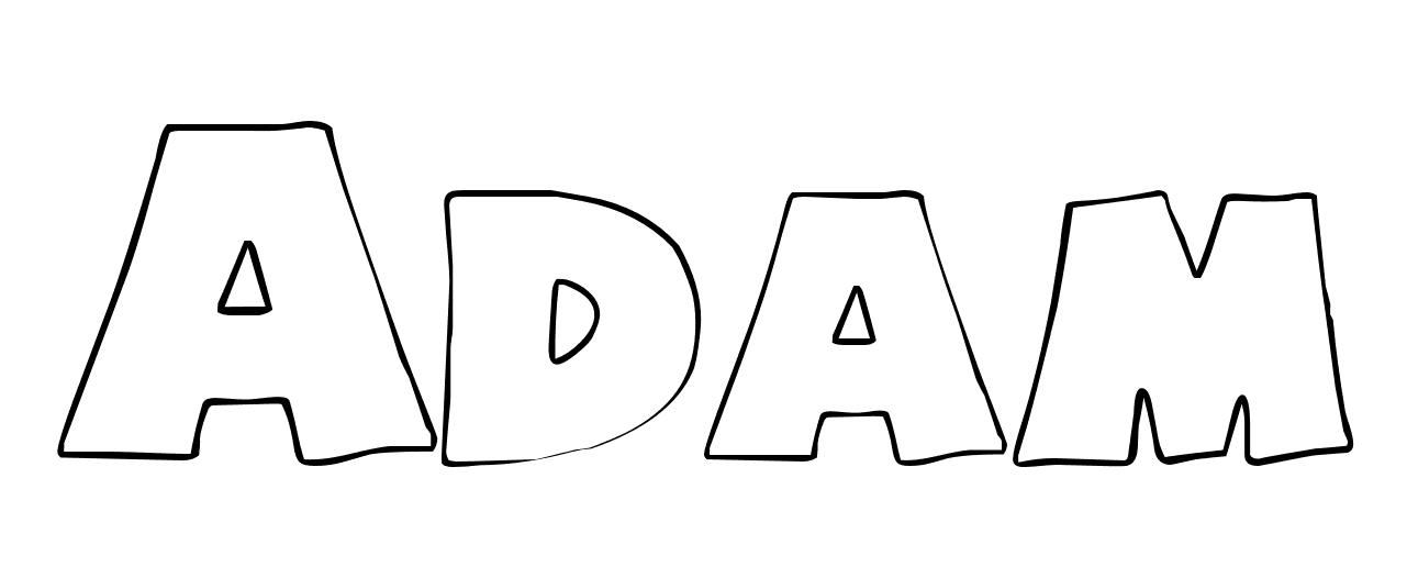 Coloriage Adam - Prénom à imprimer