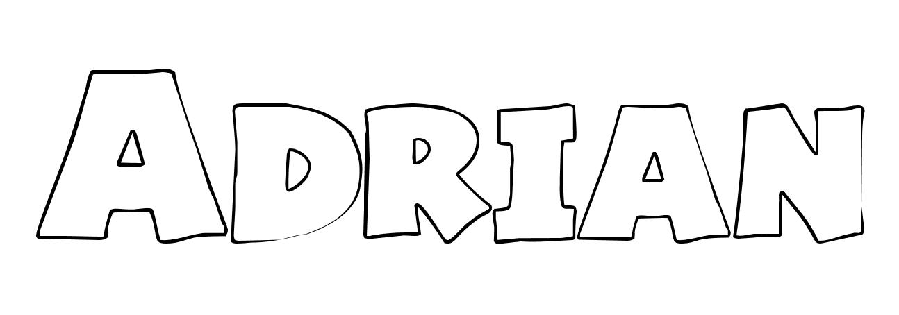 Coloriage Adrian - Prénom à imprimer