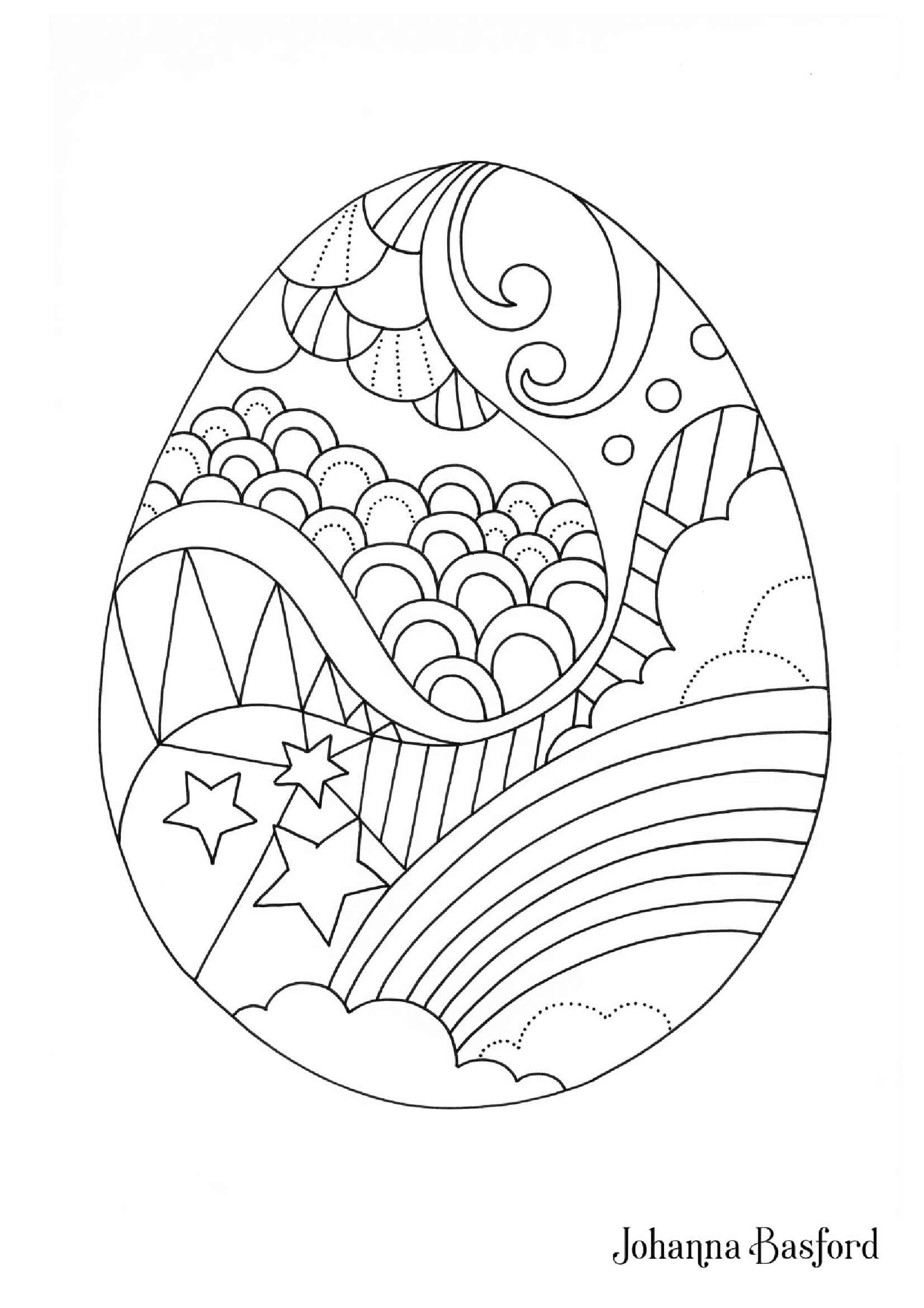 Coloriage Adulte Œuf De Pâques Pour Enfants - Adulte par johanna basford à imprimer