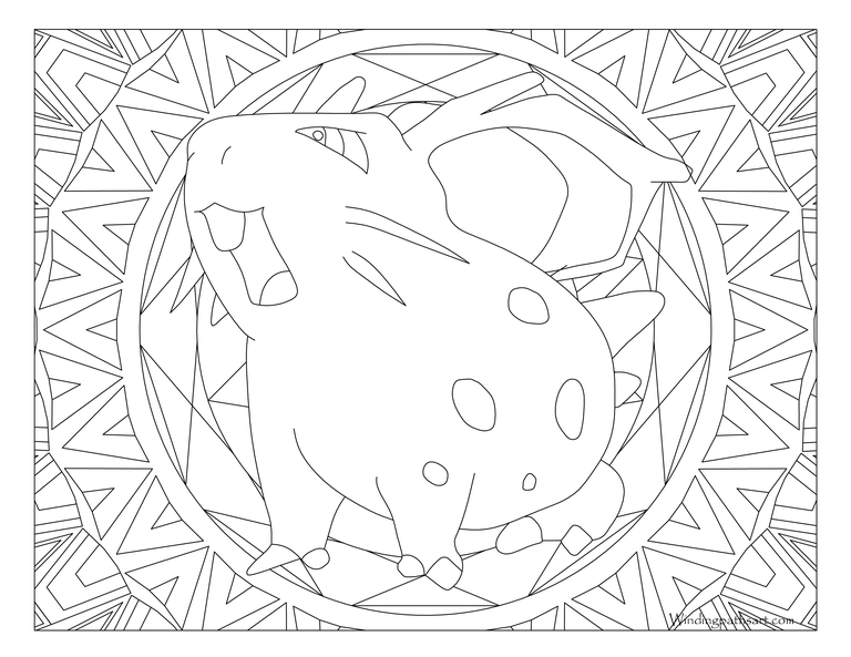 Coloriage Adulte Pokemon Mandala Nidoran Fem - Mandala pokemon à imprimer
