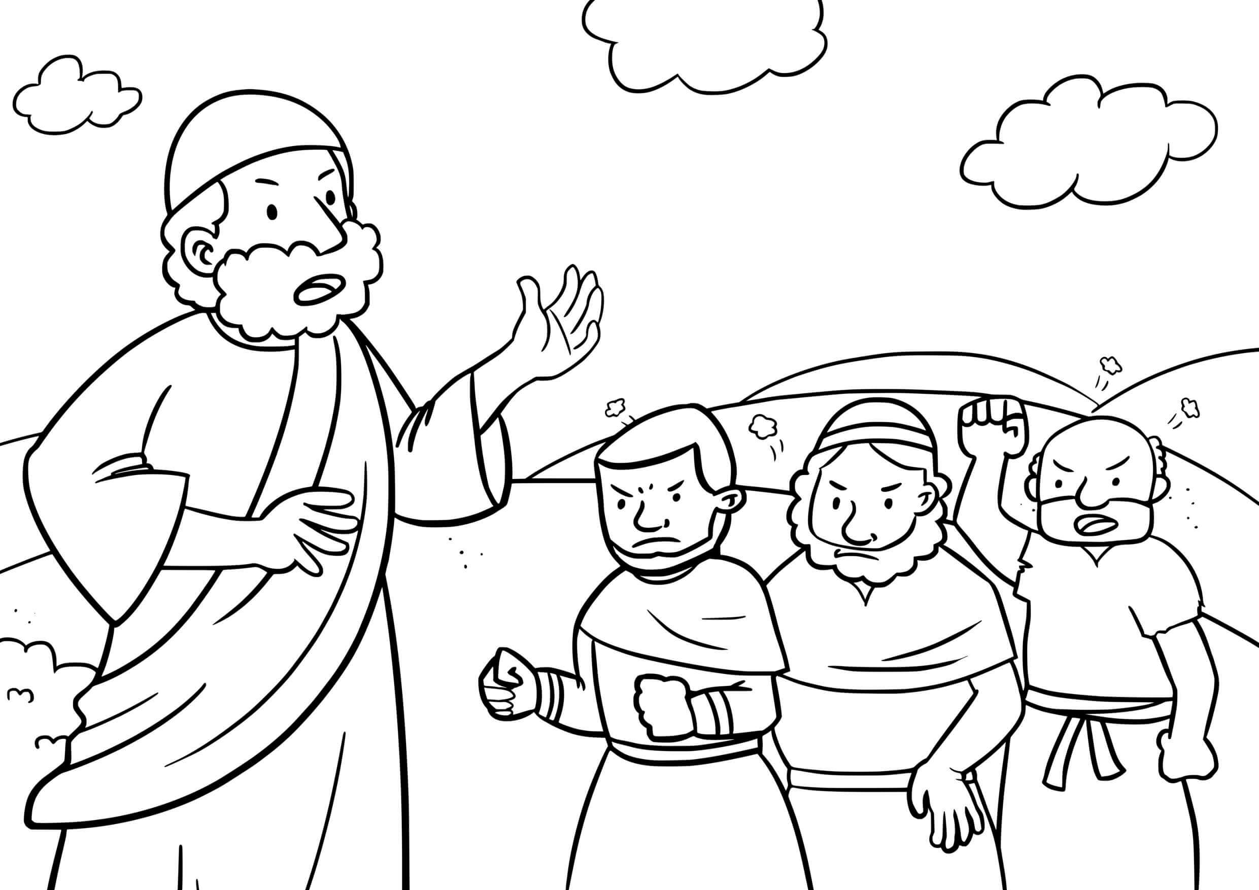Coloriage Scène religieuse avec chiffres à remplir - Jésus à imprimer
