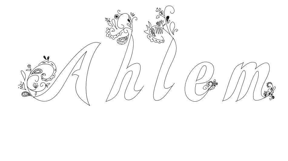 Coloriage Ahlem - Prénom à imprimer