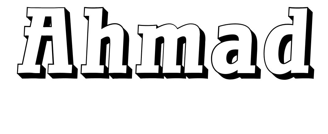Coloriage Ahmad - Prénom à imprimer