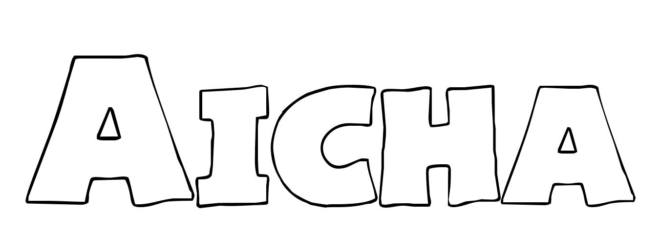 Coloriage Aicha - Prénom à imprimer
