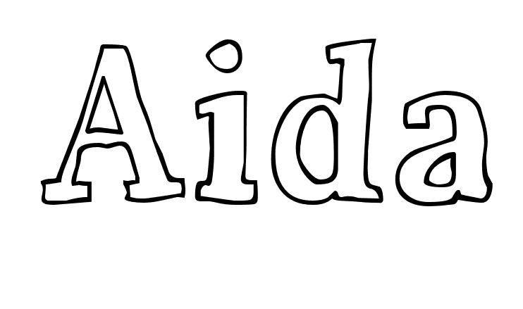 Coloriage Aida - Prénom à imprimer