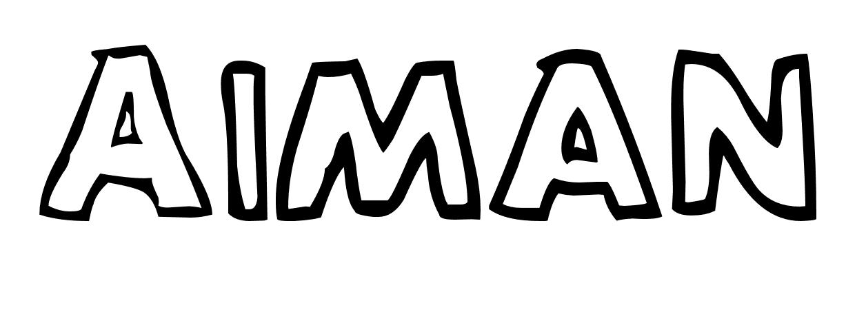 Coloriage Aiman - Prénom à imprimer