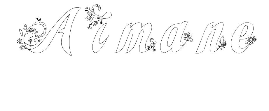 Coloriage Aimane - Prénom à imprimer
