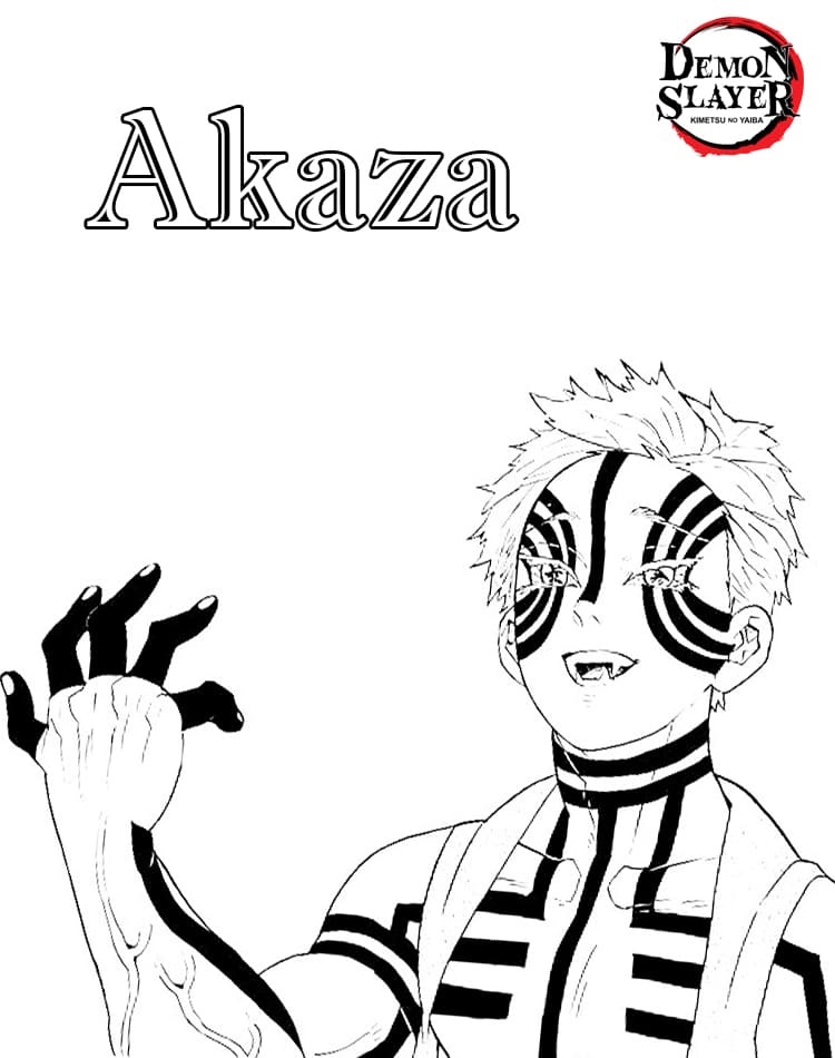 Coloriage Akaza - Lame du Démon - Demon slayer à imprimer