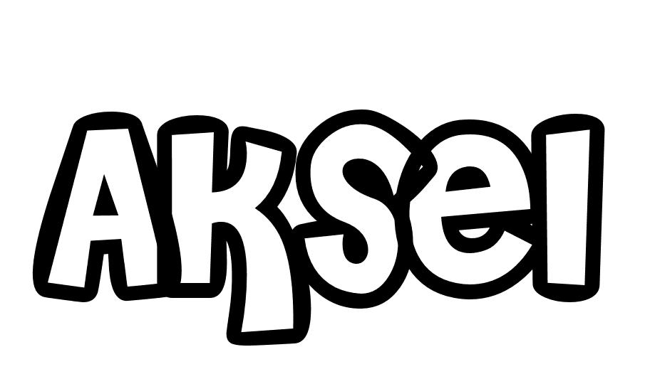 Coloriage Aksel - Prénom à imprimer