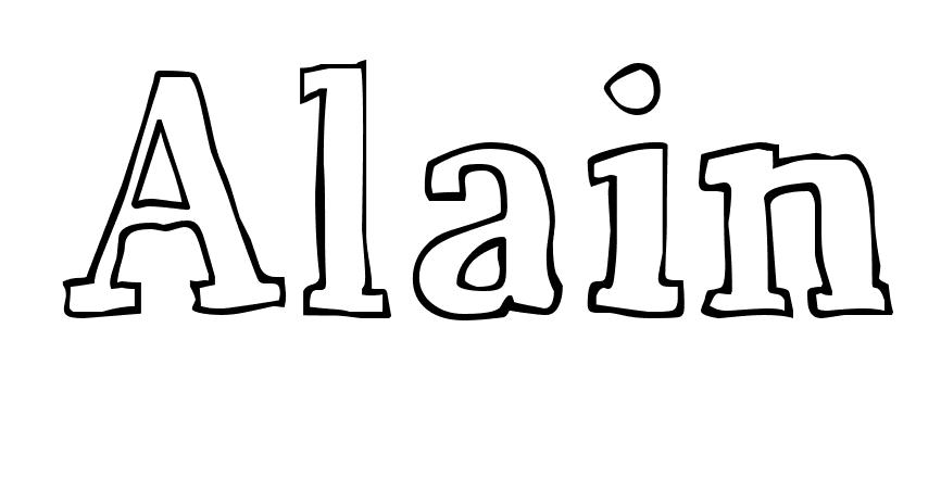 Coloriage Alain - Prénom à imprimer