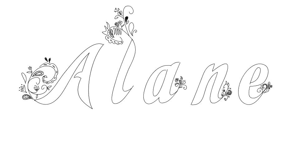 Coloriage Alane - Prénom à imprimer