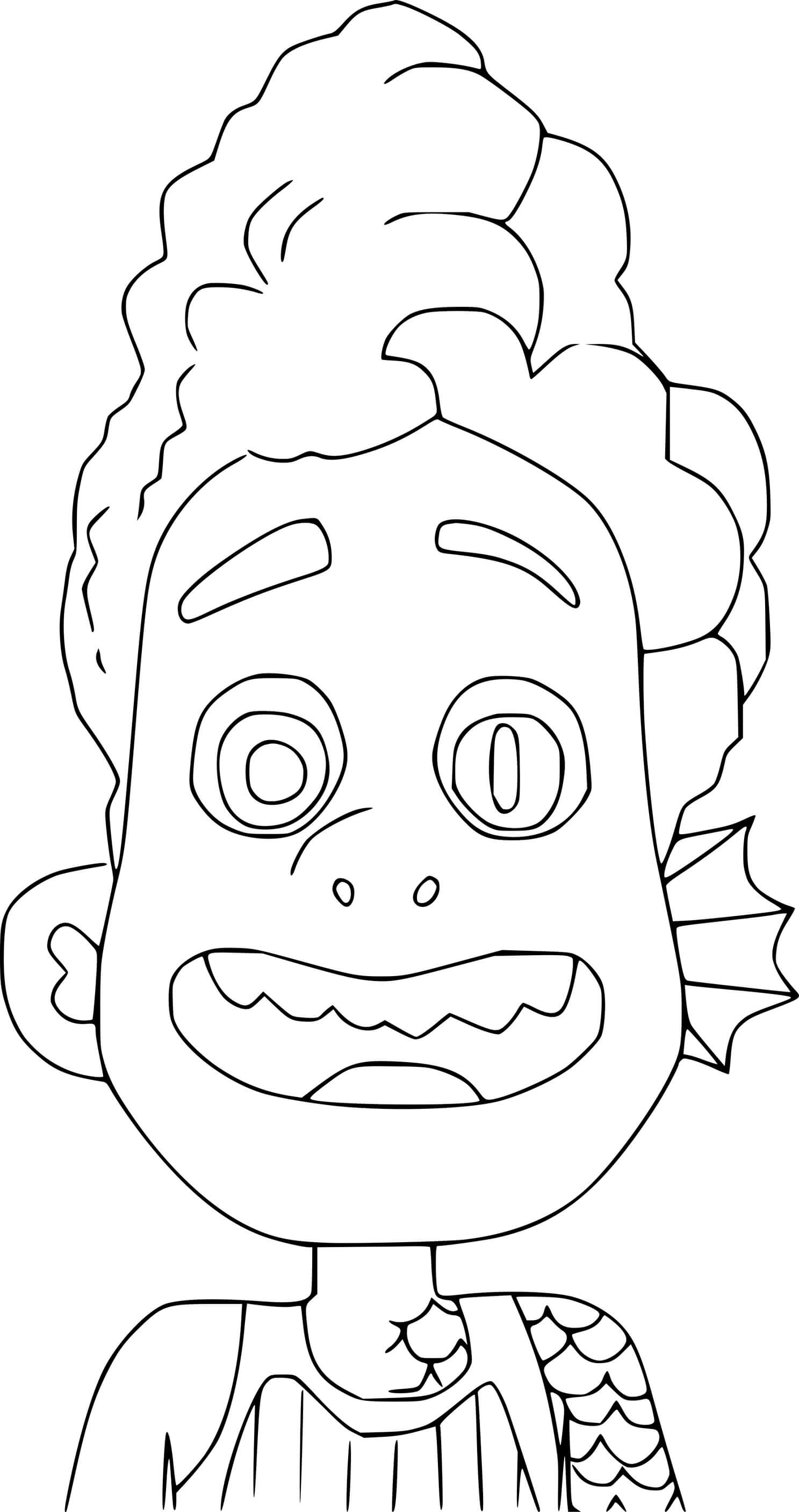 Coloriage Alberto Scorfano Face - Luca de Disney Pixar à imprimer
