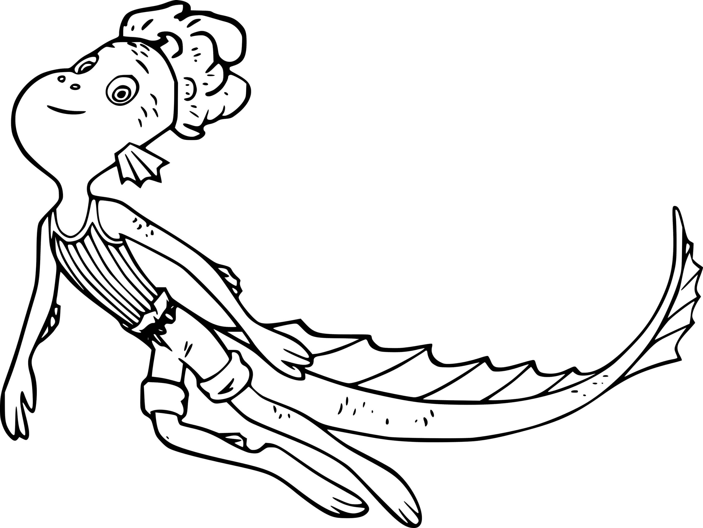 Coloriage Alberto Monstre Marin Nageur - Luca de Disney Pixar à imprimer