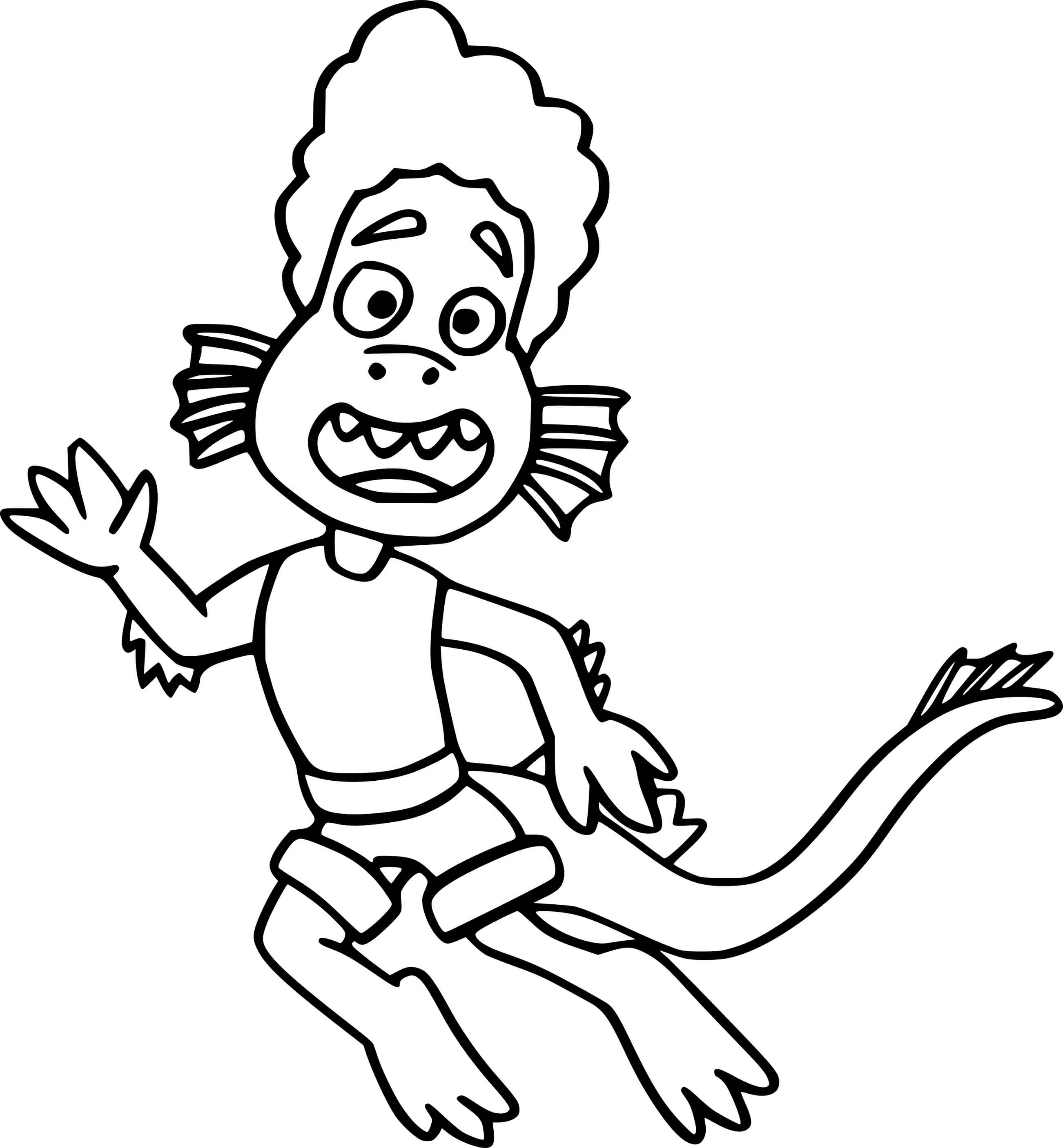 Coloriage Alberto Monstre Marin - Luca de Disney Pixar à imprimer