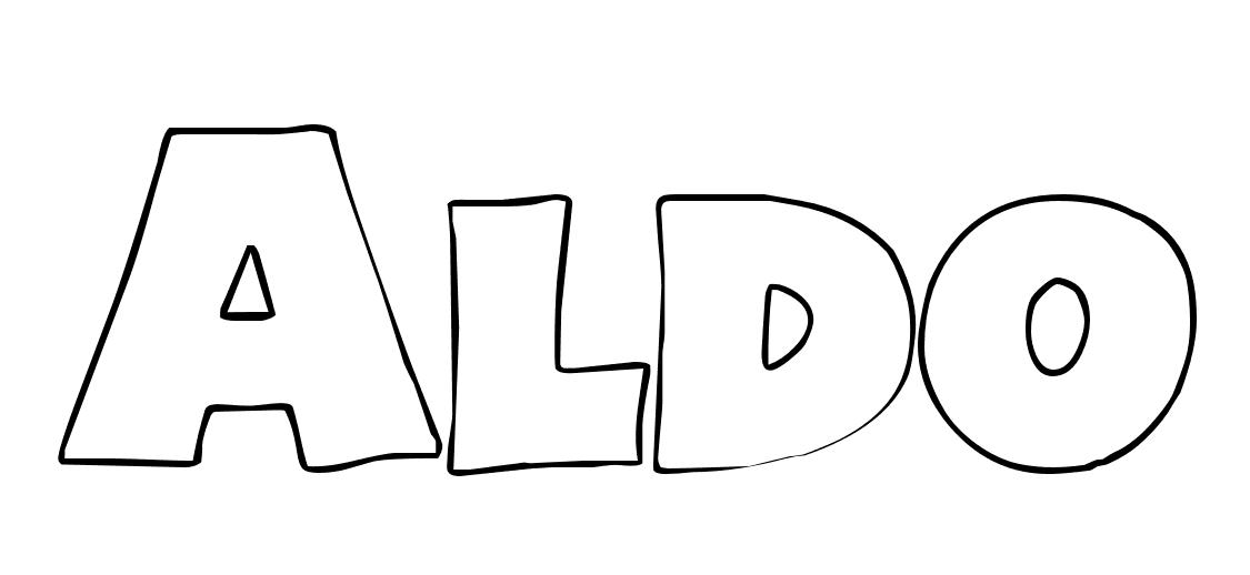 Coloriage Aldo - Prénom à imprimer