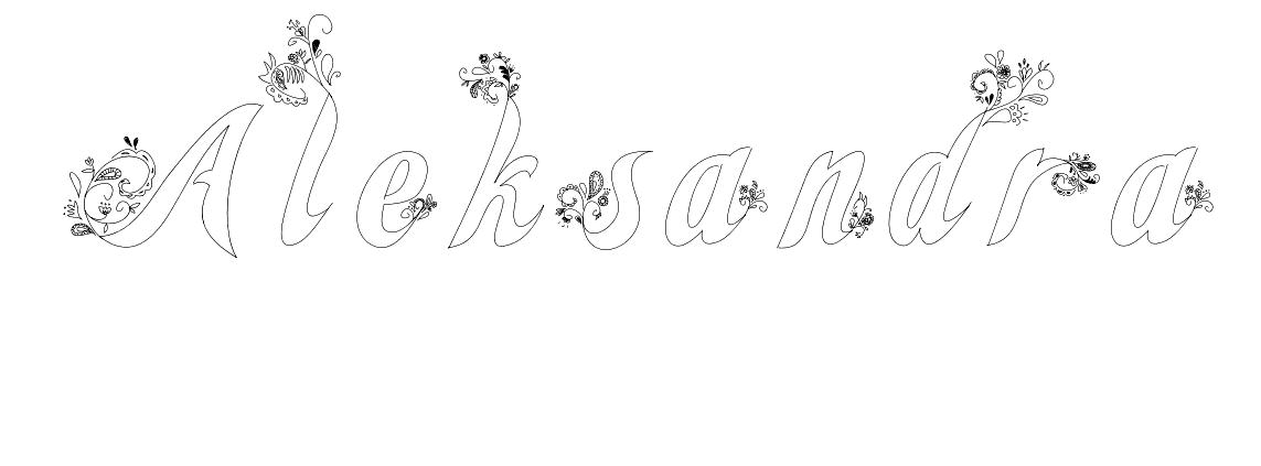 Coloriage Aleksandra - Prénom à imprimer