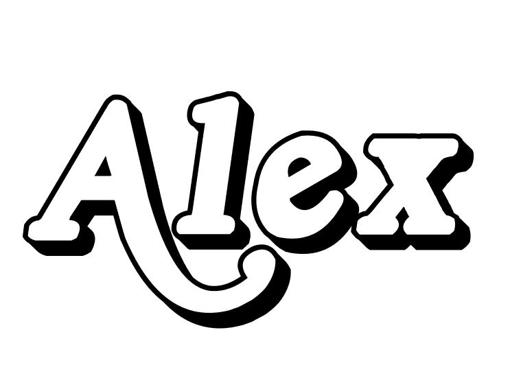 Coloriage Alex - Prénom à imprimer