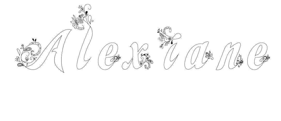 Coloriage Alexiane - Prénom à imprimer