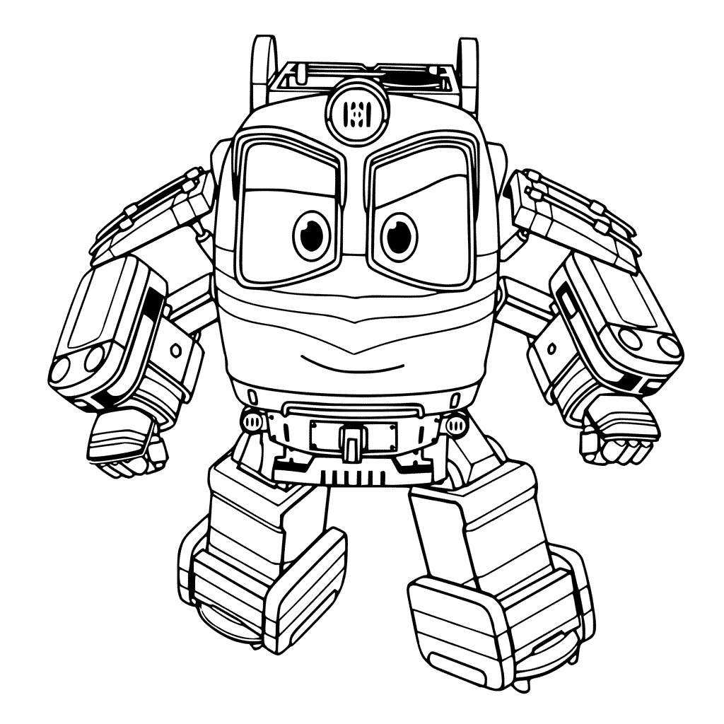 Coloriage Alf Robot Train En Mode Action - Robot à imprimer