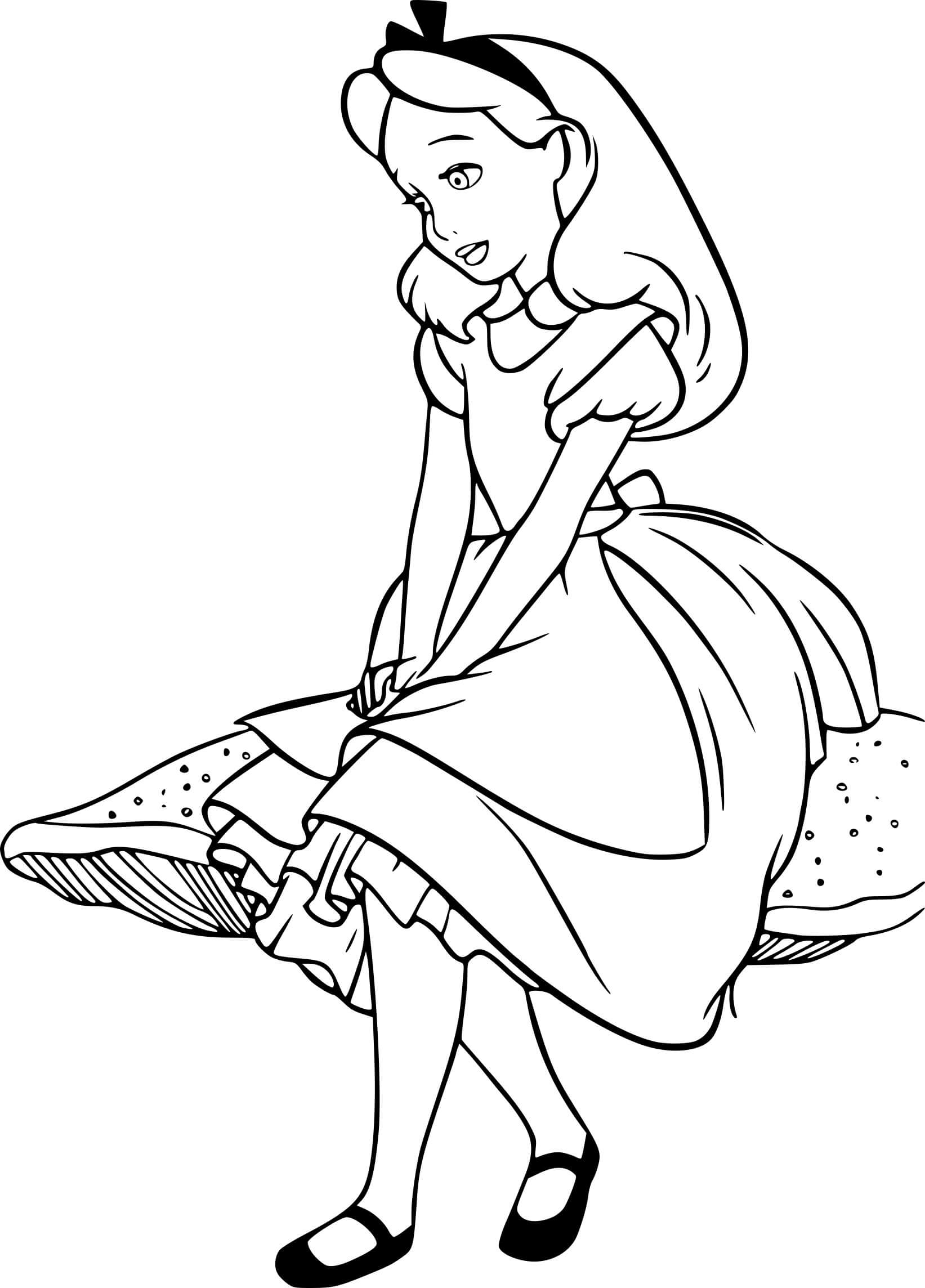 Coloriage Alice Adventures In Wonderland - Alice au pays des merveilles à imprimer