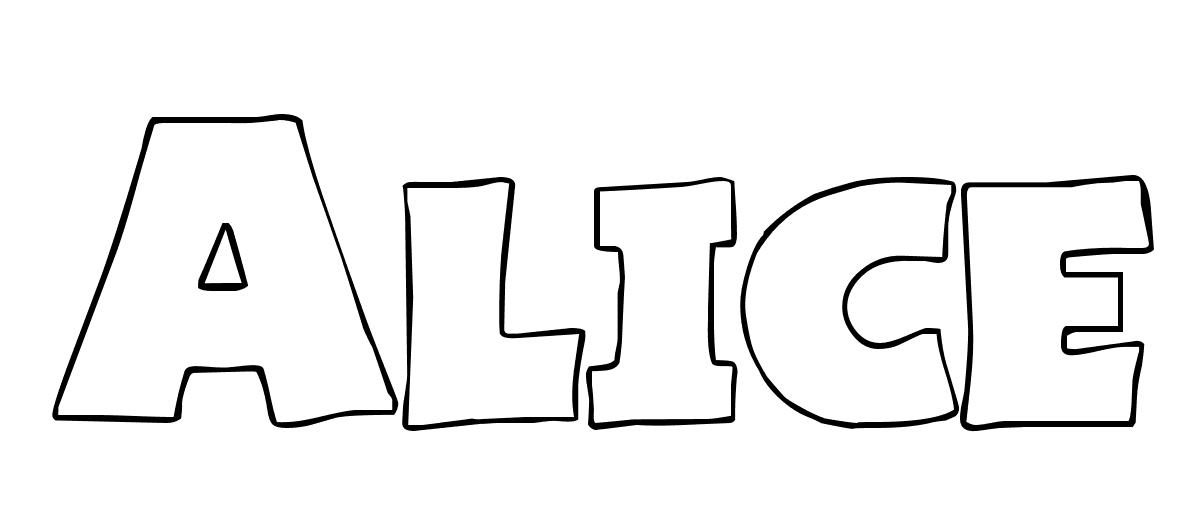 Coloriage Alice - Prénom à imprimer